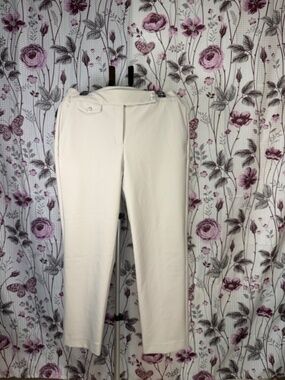 Rachel Zoe Pants Women Size 10 Beige Cropped Dress Pants High Rise Elegant